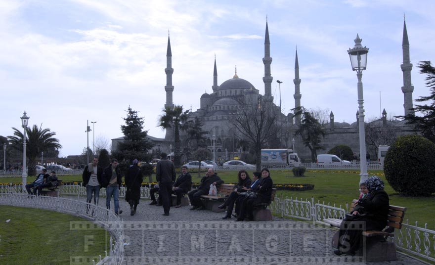 Istanbul city park near the Sultan Ahmet mosque