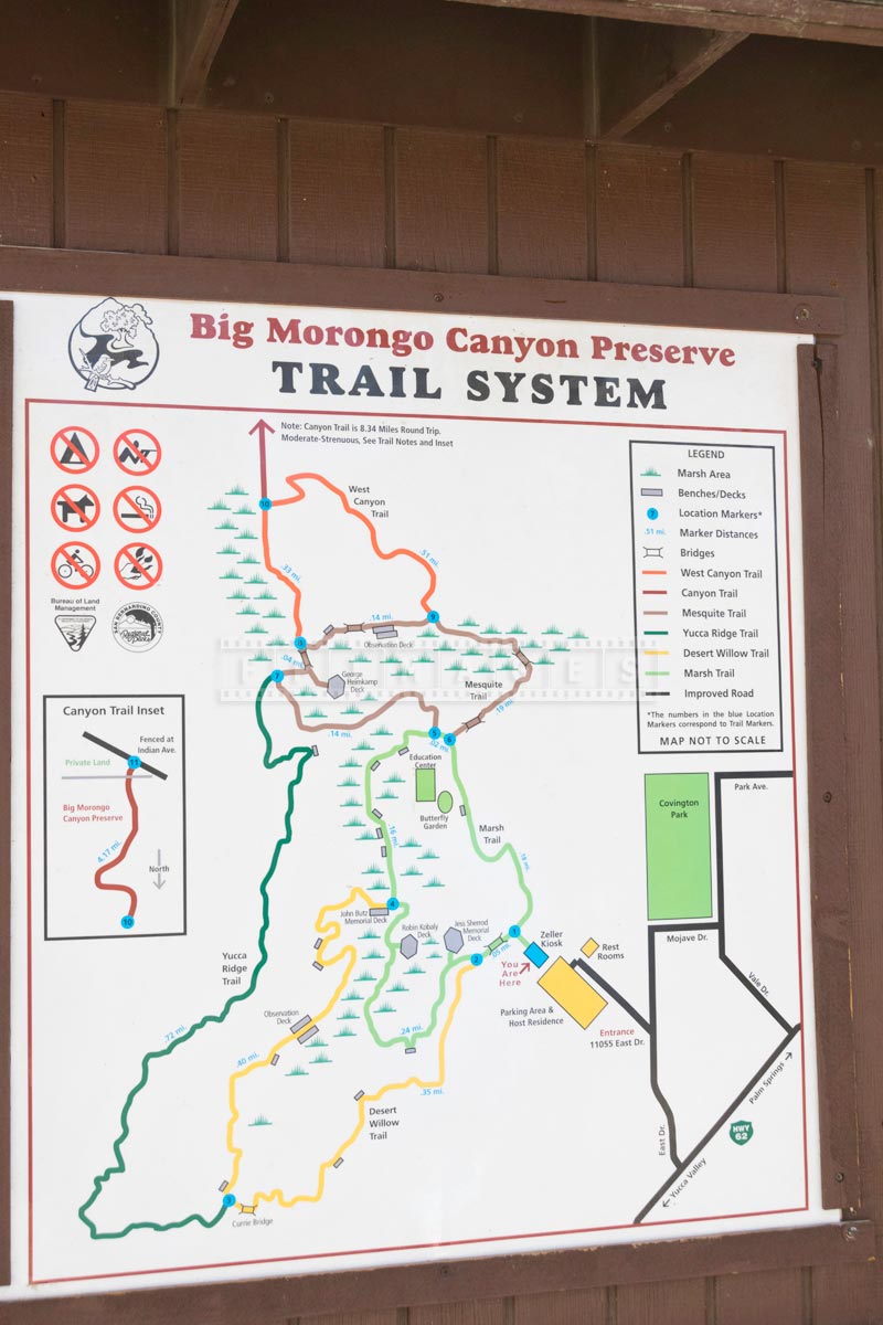 Hiking trails map of Morongo nature preserve