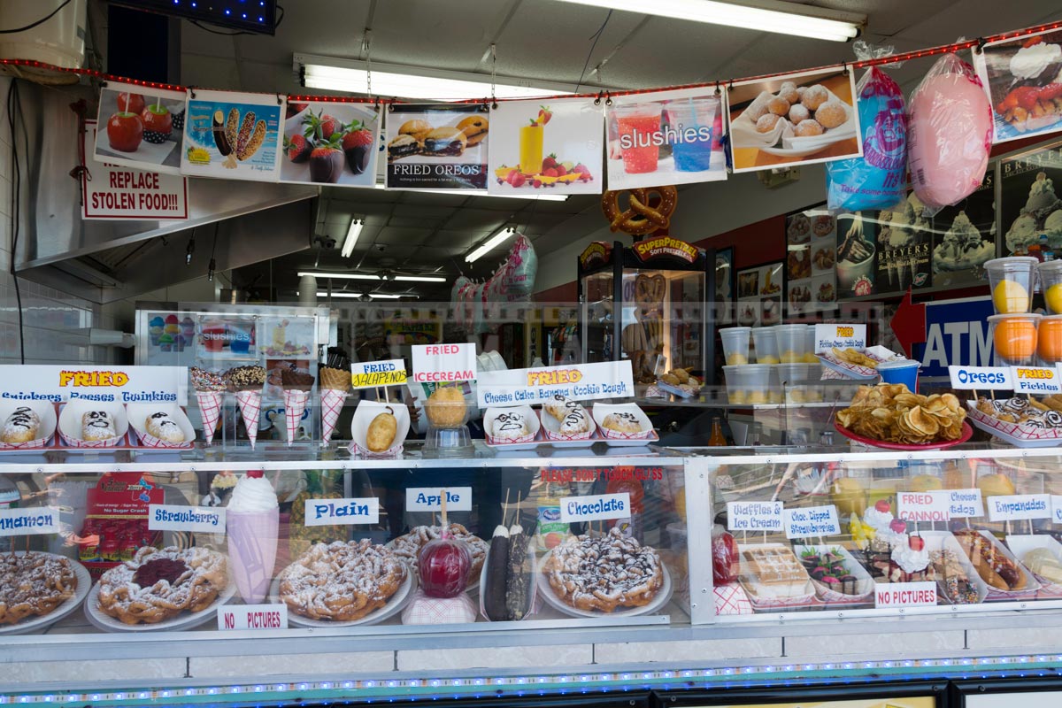 Food choices at Atlantic city boardwalk