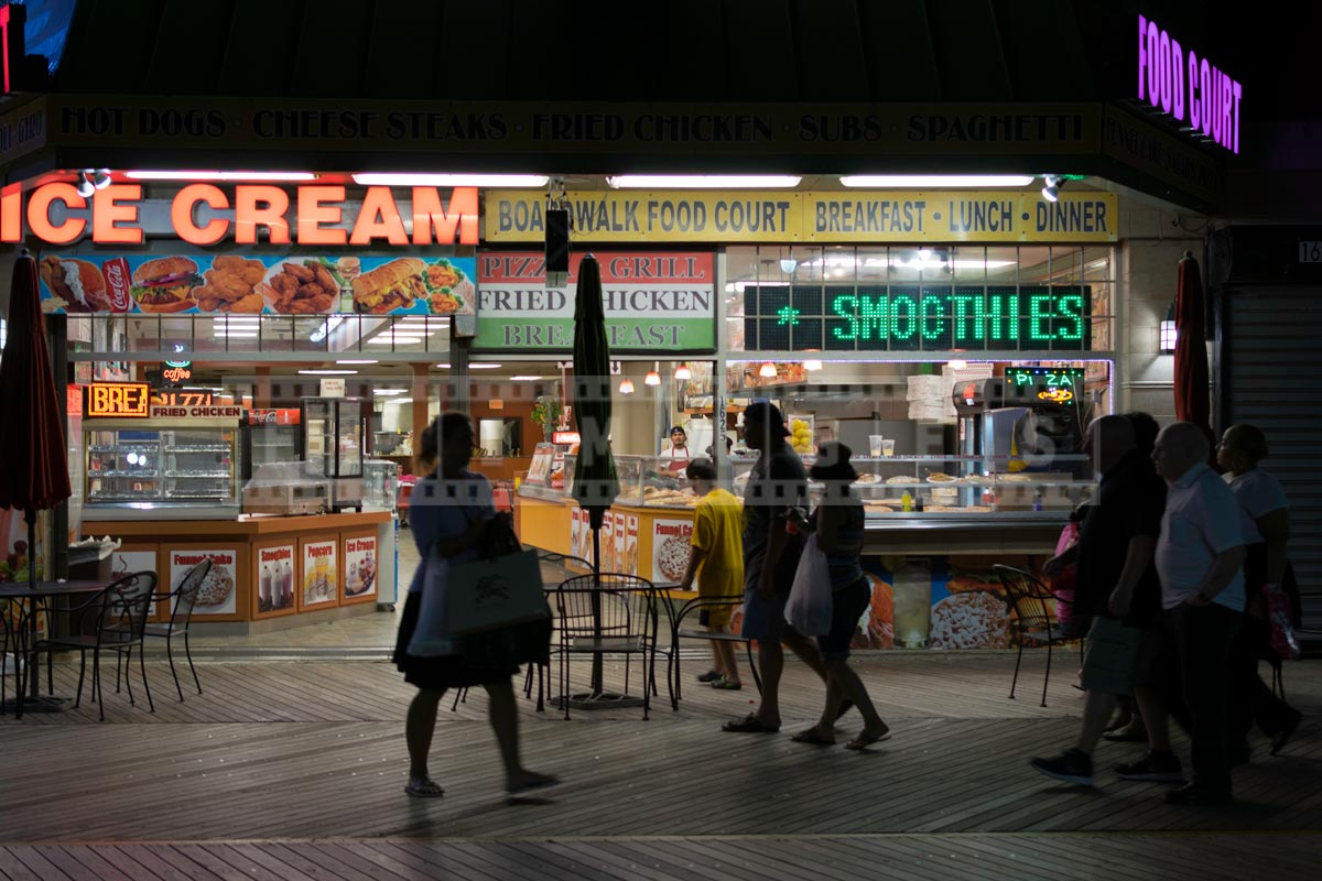 Food choices at Atlantic city boardwalk