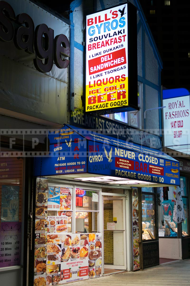 Food choices at Atlantic city boardwalk