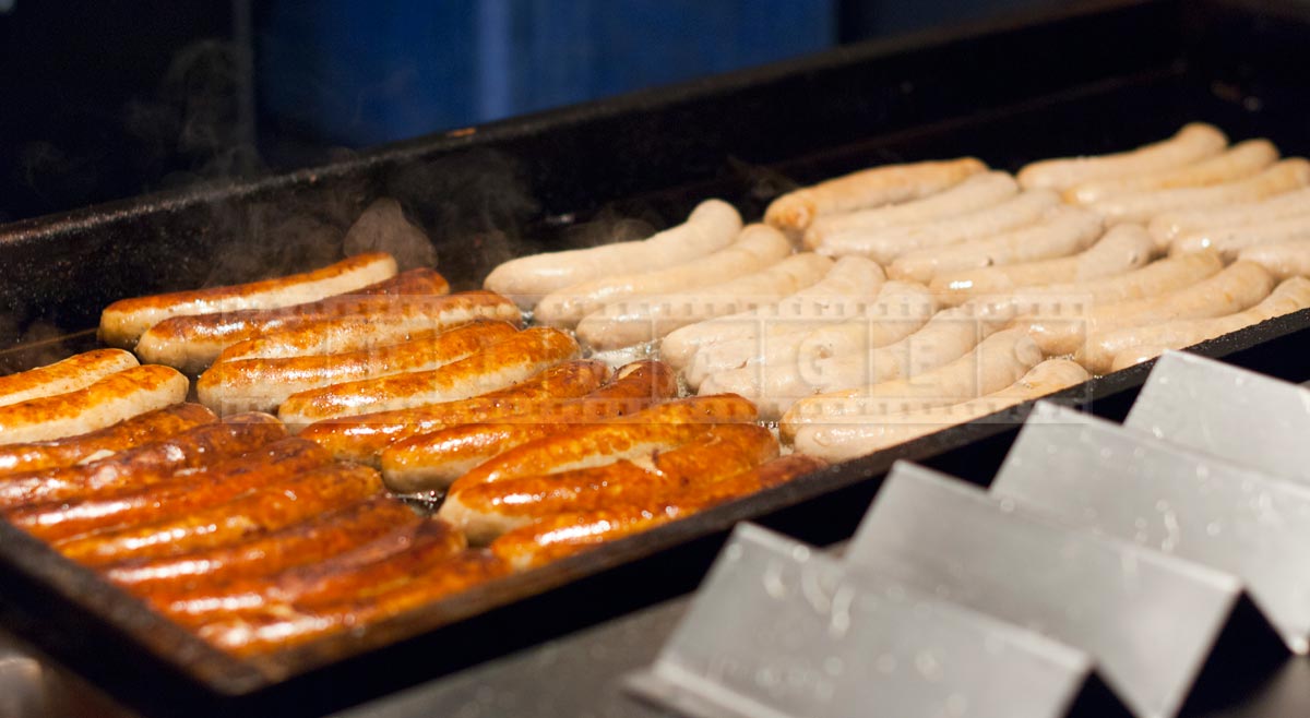 grill full of Belgian sausages