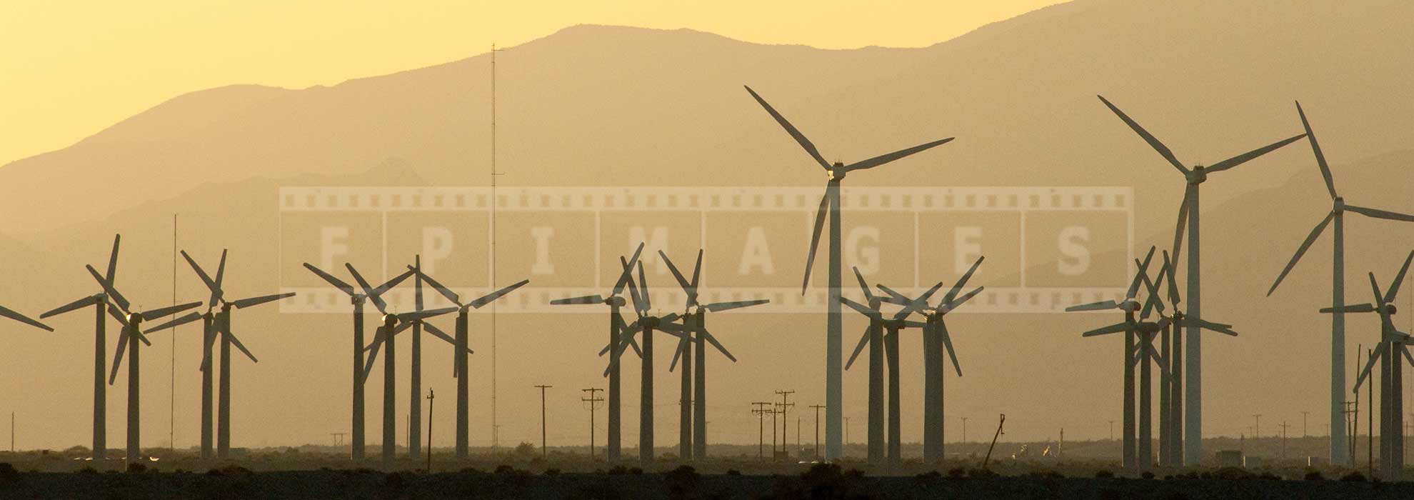 wind turbines generating green energy in California
