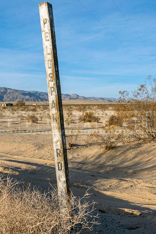 Feldspar road sign post