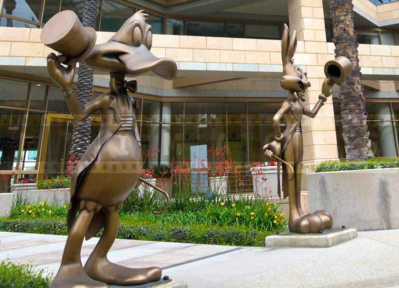 Donald Duck and Bugs Bunny figures in Burbank WB office