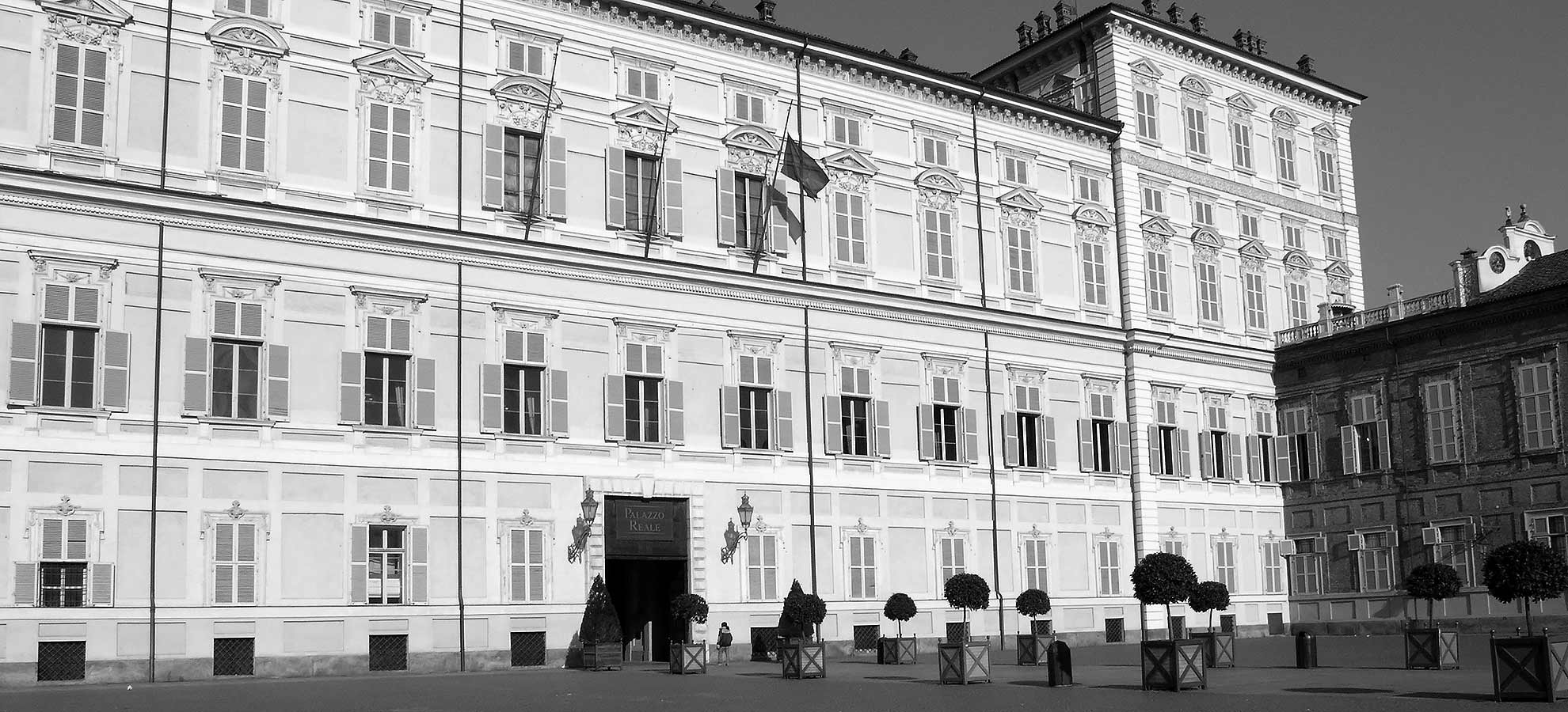 Classical architecture of Palazzo Reale in Turin, Italy