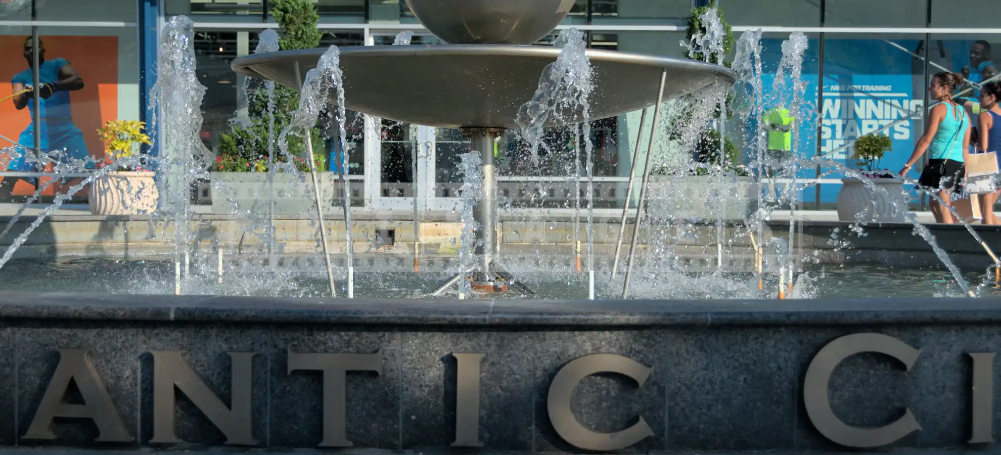 Fountain near the shops at Christpher Columbus Boulevard in Atlantic City