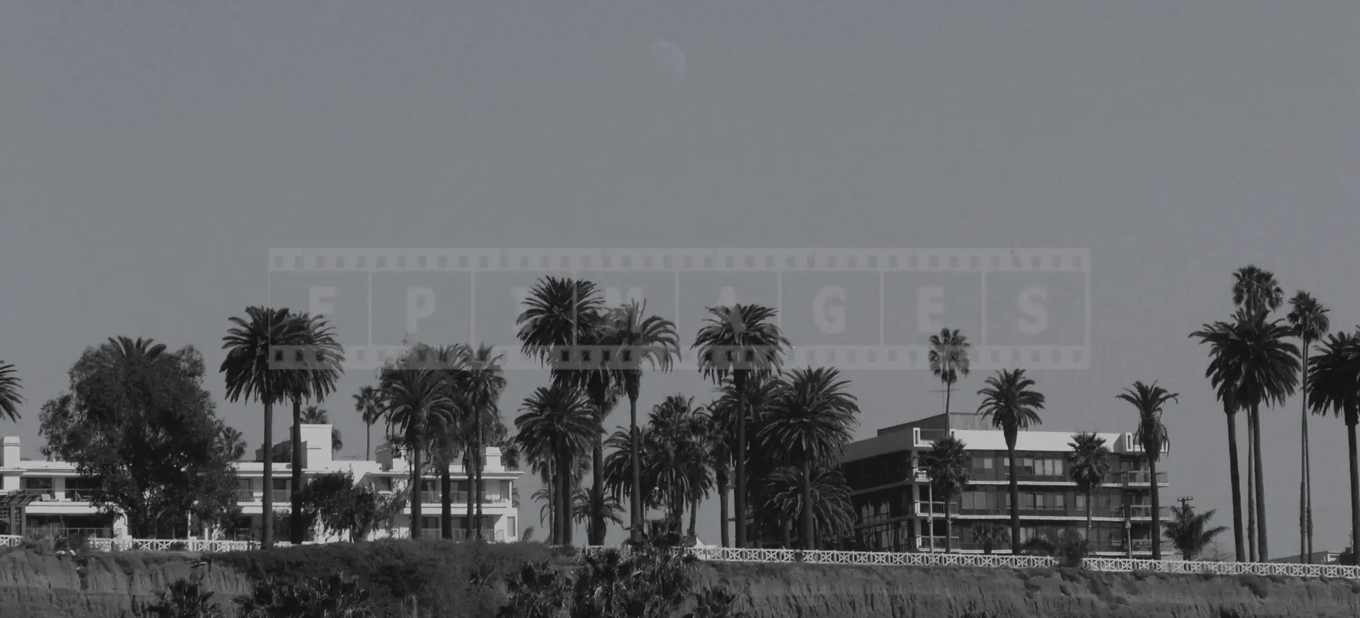 Pacific palisades park as seen from Santa Monica beach