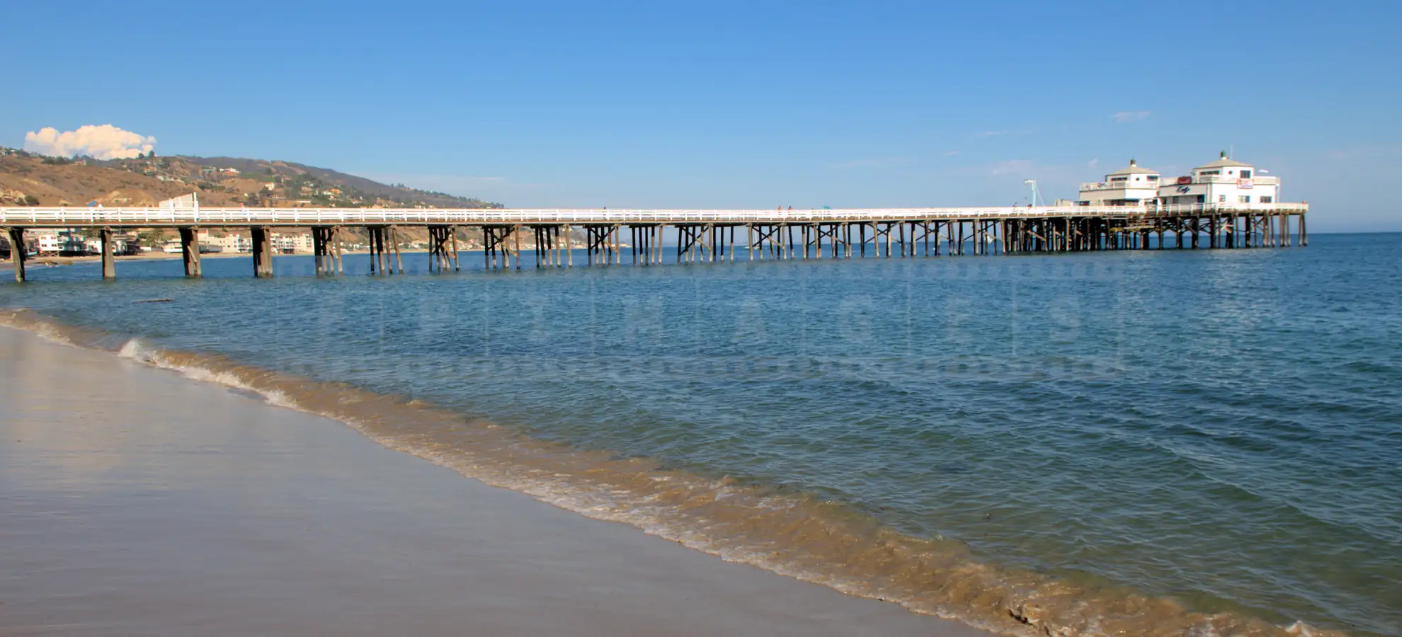 Malibu Pier and beautiful beach in California