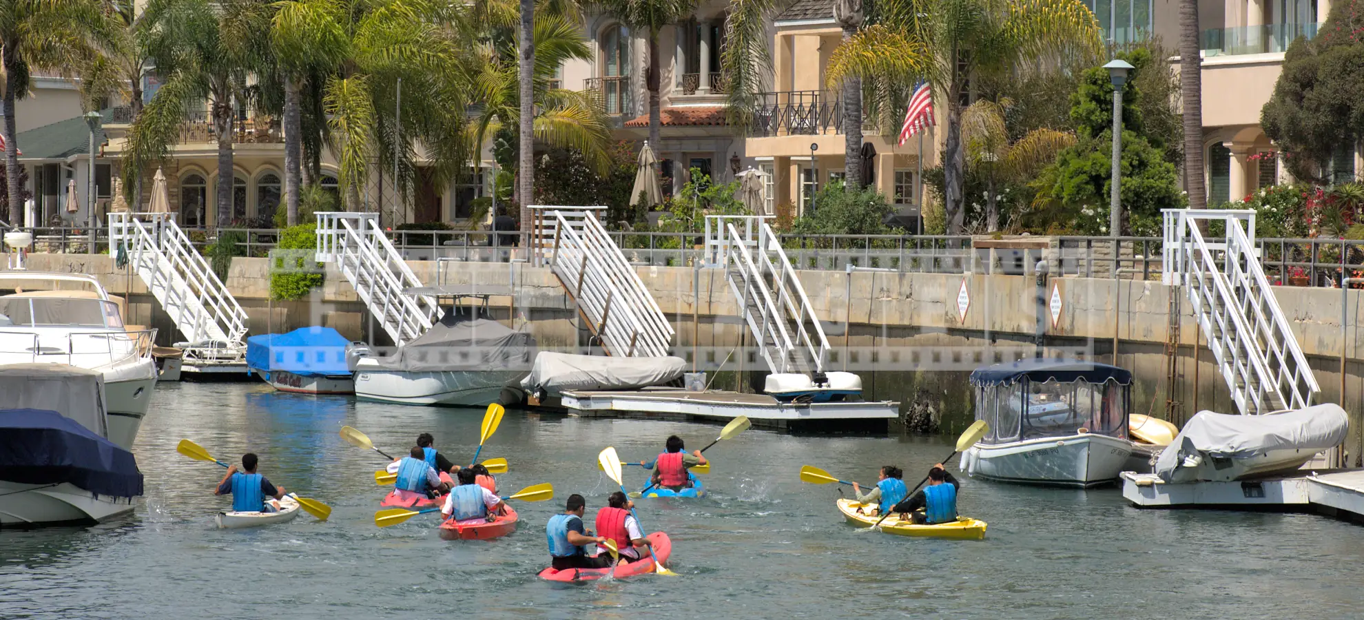 Group of kayakers at Naples Island Canals